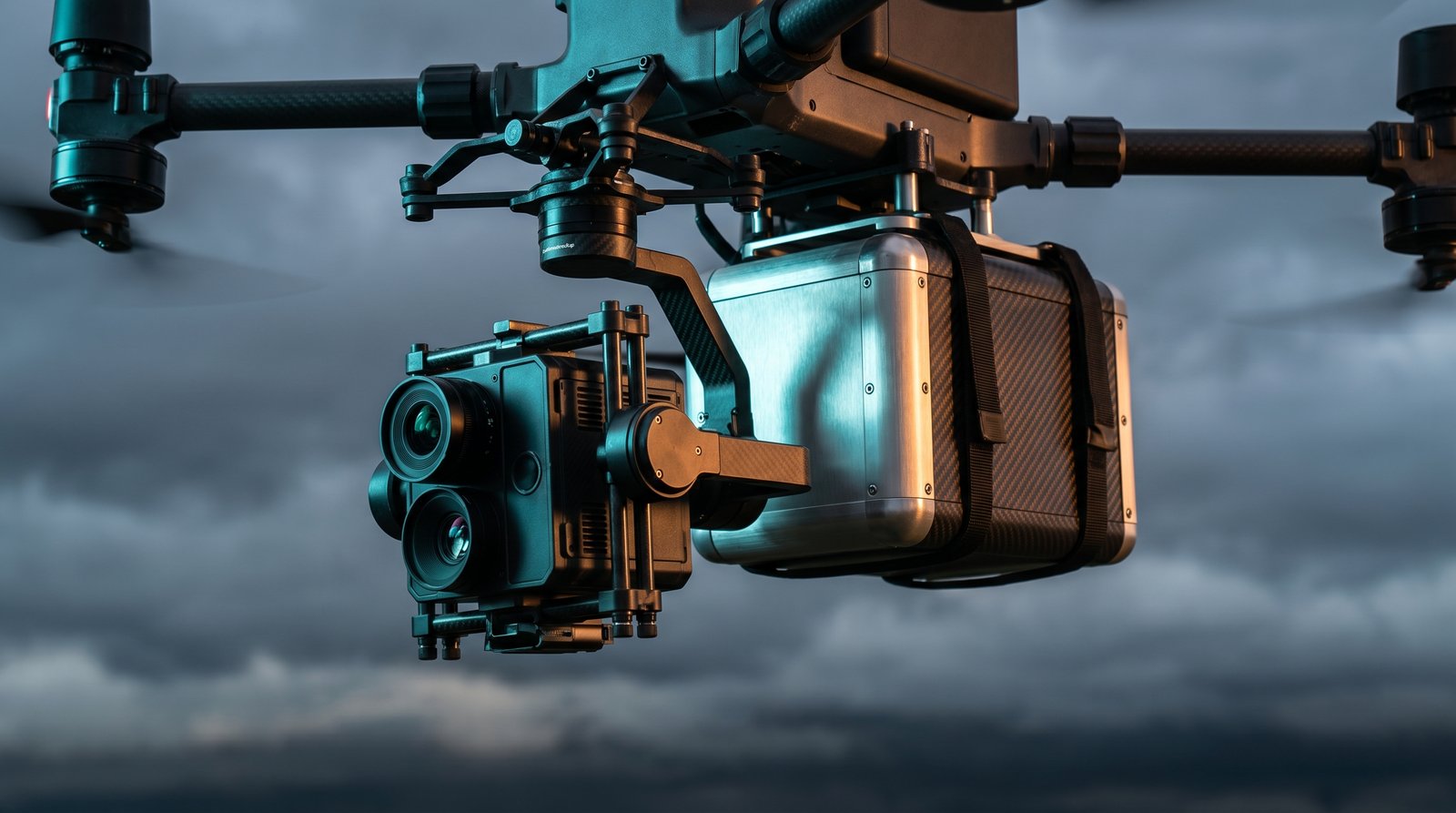 High-tech payload drone system in action